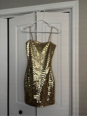 Runaway The Label - Kerrie Sequin Mini Dress in Gold